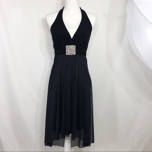 Black Halter Cocktail Dress        E114